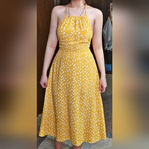 Lily Rose Yellow Spotted Halter Dress